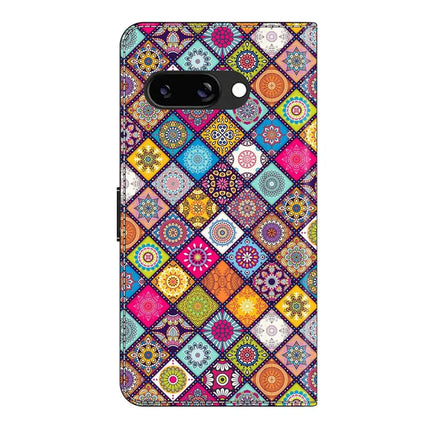 For Google Pixel 9a Case Pattern Printed Protective Cover TPU+PU Leather Flip Phone Case