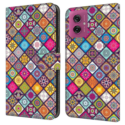 For Motorola Moto G55 5G Case Pattern Printed Protective Cover TPU+PU Leather Flip Phone Case - Colorful Leather