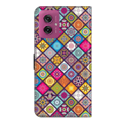 For Motorola Moto G55 5G Case Pattern Printed Protective Cover TPU+PU Leather Flip Phone Case