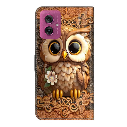 For Motorola Moto G55 5G Case Pattern Printed Protective Cover TPU+PU Leather Flip Phone Case