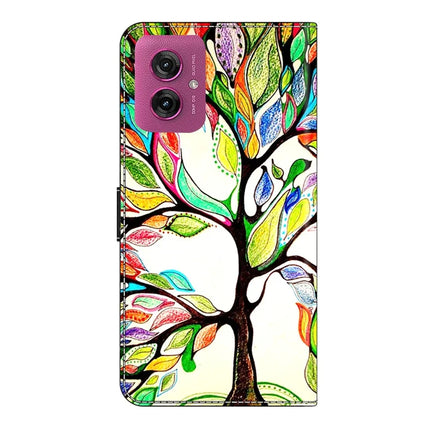 For Motorola Moto G55 5G Case Pattern Printed Protective Cover TPU+PU Leather Flip Phone Case