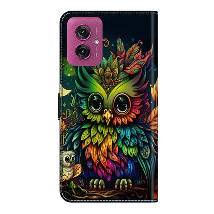 For Motorola Moto G55 5G Case Pattern Printed Protective Cover TPU+PU Leather Flip Phone Case