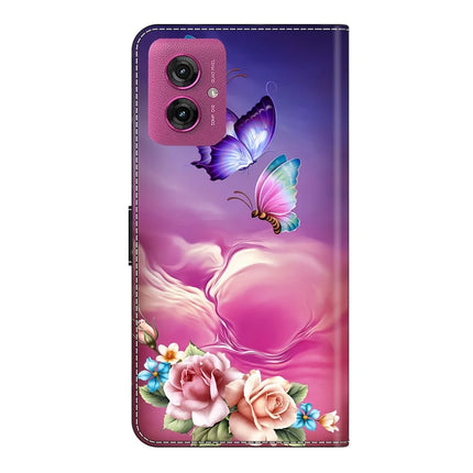 For Motorola Moto G55 5G Case Pattern Printed Protective Cover TPU+PU Leather Flip Phone Case