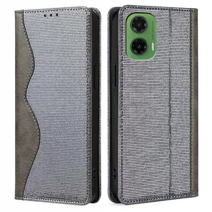 For Motorola Moto G35 5G Leather Case Wallet Stand Phone Cover with RFID Blocking - Grey