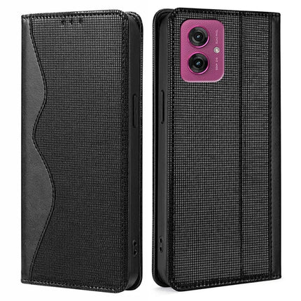 For Motorola Moto G55 5G Leather Case Wallet Stand Phone Cover with RFID Blocking - Black