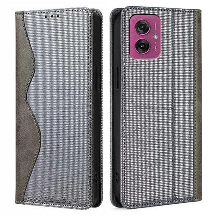 For Motorola Moto G55 5G Leather Case Wallet Stand Phone Cover with RFID Blocking - Grey
