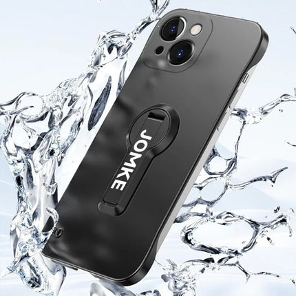 For iPhone 14 Case Hard PC Frameless Baking Paint Kickstand Phone Cover