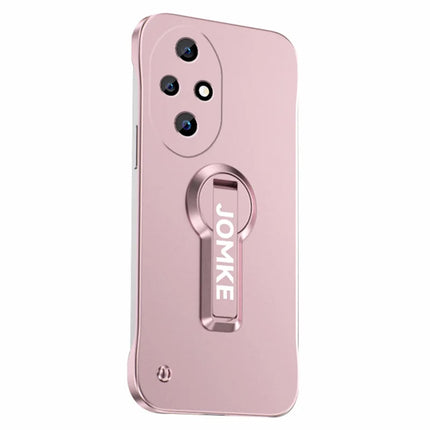 For Honor 200 5G Case Hard PC Frameless Baking Paint Kickstand Phone Cover - Pink
