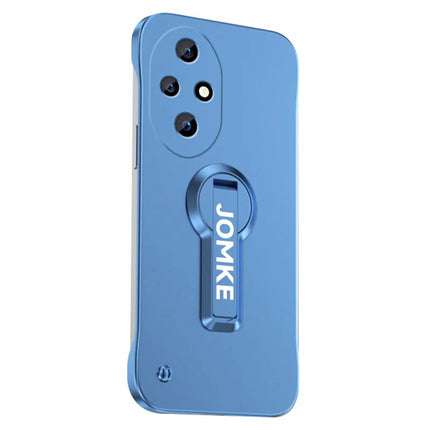 For Honor 200 Pro 5G Case Hard PC Frameless Baking Paint Kickstand Phone Cover - Blue