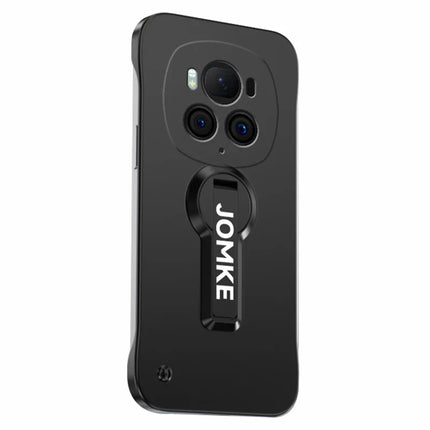 For Honor Magic6 5G Case Hard PC Frameless Baking Paint Kickstand Phone Cover - Black