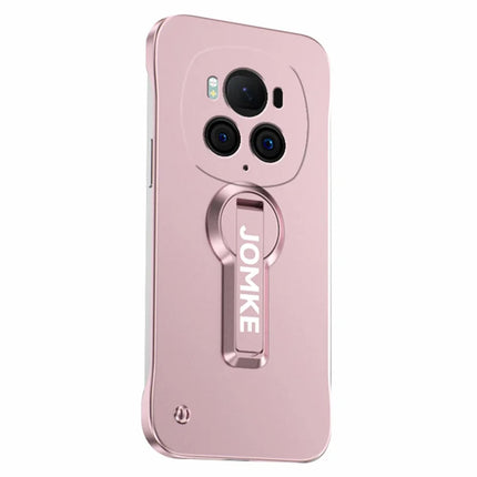 For Honor Magic6 5G Case Hard PC Frameless Baking Paint Kickstand Phone Cover - Pink