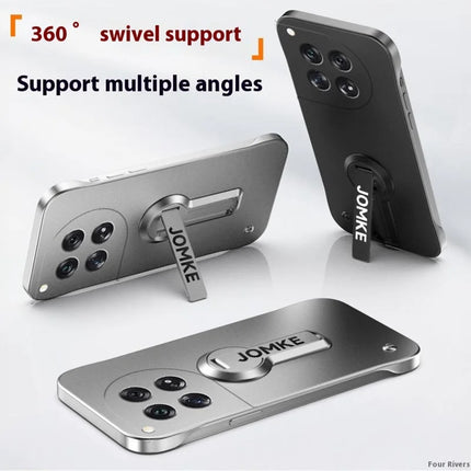 For OnePlus 12 5G Case Hard PC Frameless Baking Paint Kickstand Phone Cover