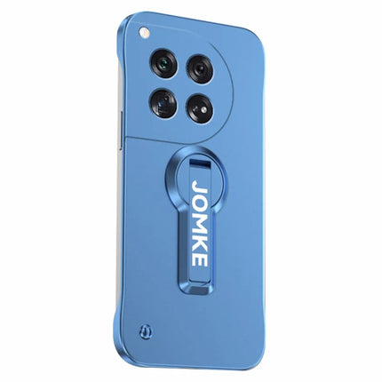 For OnePlus 12 5G Case Hard PC Frameless Baking Paint Kickstand Phone Cover - Blue