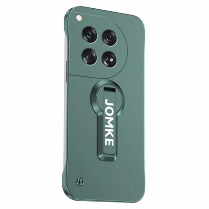 For OnePlus 12 5G Case Hard PC Frameless Baking Paint Kickstand Phone Cover - Green