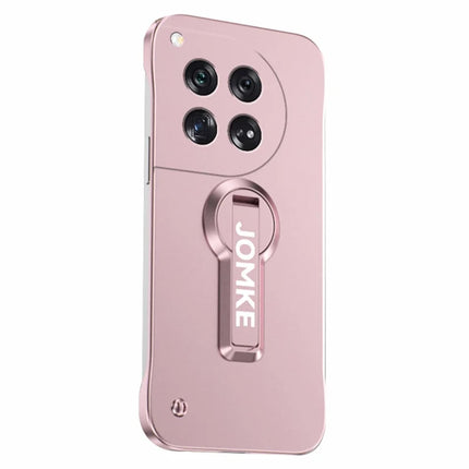 For OnePlus 12 5G Case Hard PC Frameless Baking Paint Kickstand Phone Cover - Pink