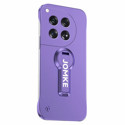 For OnePlus 12 5G Case Hard PC Frameless Baking Paint Kickstand Phone Cover - Purple