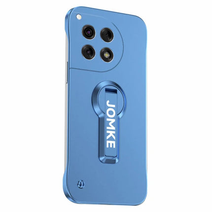 For OnePlus Ace 3 5G / 12R 5G Case Hard PC Frameless Baking Paint Kickstand Phone Cover - Blue