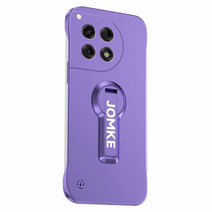 For OnePlus Ace 3 5G / 12R 5G Case Hard PC Frameless Baking Paint Kickstand Phone Cover - Purple