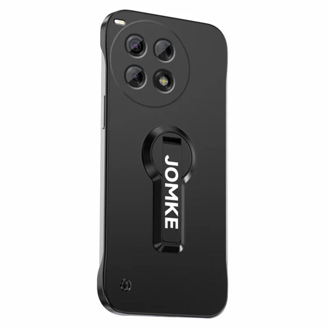 For OnePlus Ace 3 Pro 5G Case Hard PC Frameless Baking Paint Kickstand Phone Cover - Black