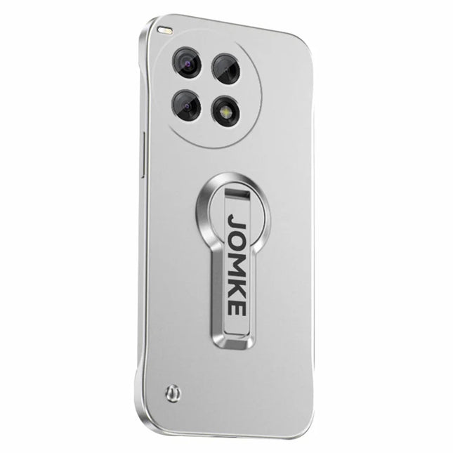 For OnePlus Ace 3 Pro 5G Case Hard PC Frameless Baking Paint Kickstand Phone Cover - Silver
