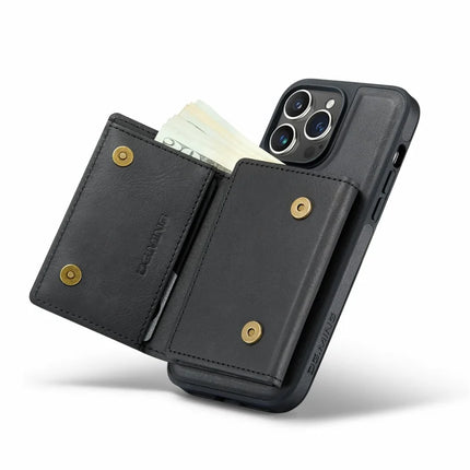 DG.MING M6 Series For iPhone 12 Pro Max Case Magnetic Wallet PU+PC+TPU Phone Cover