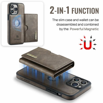 DG.MING M6 Series For iPhone 12 Pro Max Case Magnetic Wallet PU+PC+TPU Phone Cover