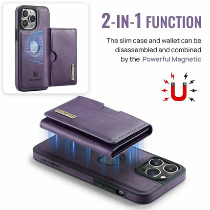 DG.MING M6 Series For iPhone 12 Pro Max Case Magnetic Wallet PU+PC+TPU Phone Cover