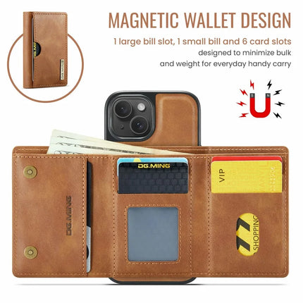 DG.MING M6 Series For iPhone 13 Case Magnetic Wallet PU+PC+TPU Phone Cover