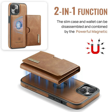 DG.MING M6 Series For iPhone 13 Case Magnetic Wallet PU+PC+TPU Phone Cover