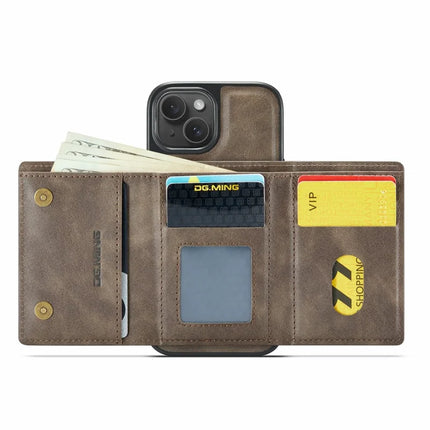 DG.MING M6 Series For iPhone 13 Case Magnetic Wallet PU+PC+TPU Phone Cover