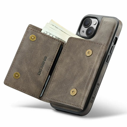 DG.MING M6 Series For iPhone 13 Case Magnetic Wallet PU+PC+TPU Phone Cover
