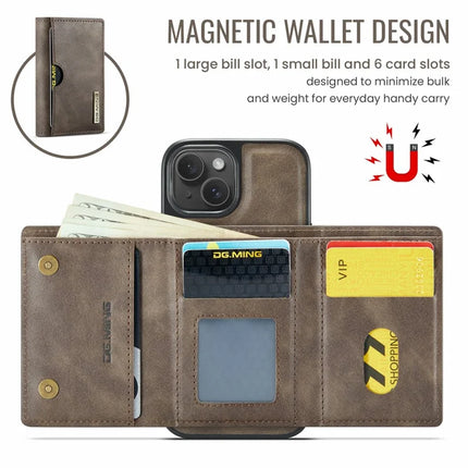 DG.MING M6 Series For iPhone 13 Case Magnetic Wallet PU+PC+TPU Phone Cover