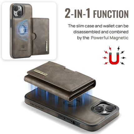 DG.MING M6 Series For iPhone 13 Case Magnetic Wallet PU+PC+TPU Phone Cover