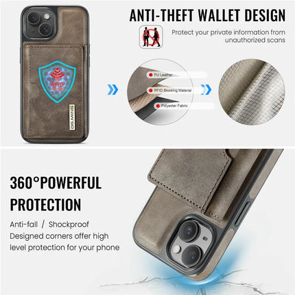 DG.MING M6 Series For iPhone 13 Case Magnetic Wallet PU+PC+TPU Phone Cover