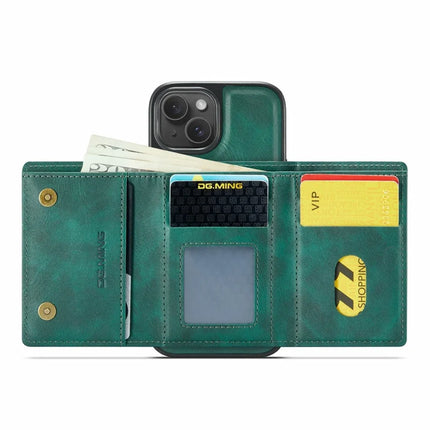 DG.MING M6 Series For iPhone 13 Case Magnetic Wallet PU+PC+TPU Phone Cover
