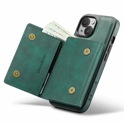 DG.MING M6 Series For iPhone 13 Case Magnetic Wallet PU+PC+TPU Phone Cover