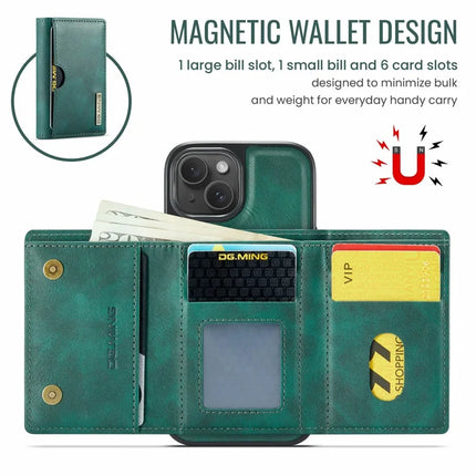 DG.MING M6 Series For iPhone 13 Case Magnetic Wallet PU+PC+TPU Phone Cover
