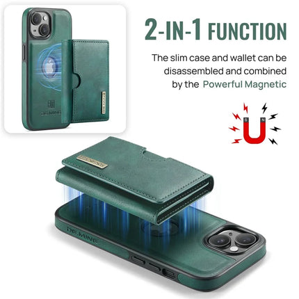 DG.MING M6 Series For iPhone 13 Case Magnetic Wallet PU+PC+TPU Phone Cover