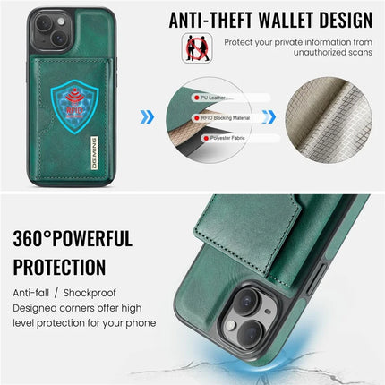 DG.MING M6 Series For iPhone 13 Case Magnetic Wallet PU+PC+TPU Phone Cover