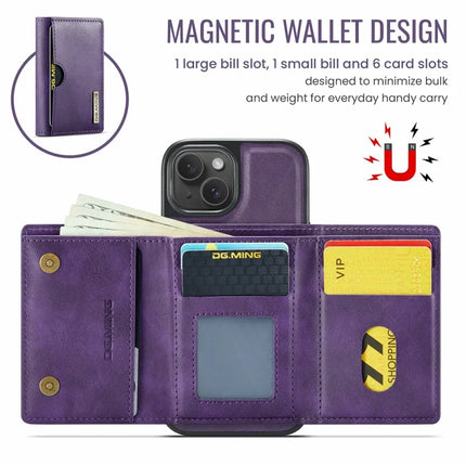 DG.MING M6 Series For iPhone 13 Case Magnetic Wallet PU+PC+TPU Phone Cover