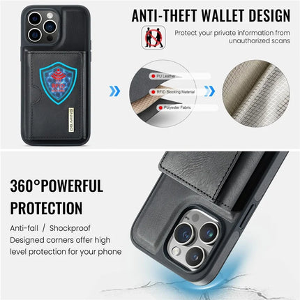 DG.MING M6 Series For iPhone 13 Pro Max Case Magnetic Wallet PU+PC+TPU Phone Cover