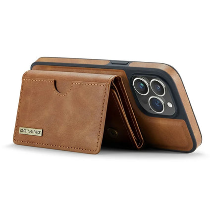 DG.MING M6 Series For iPhone 13 Pro Max Case Magnetic Wallet PU+PC+TPU Phone Cover
