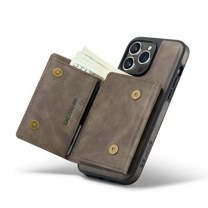 DG.MING M6 Series For iPhone 13 Pro Max Case Magnetic Wallet PU+PC+TPU Phone Cover