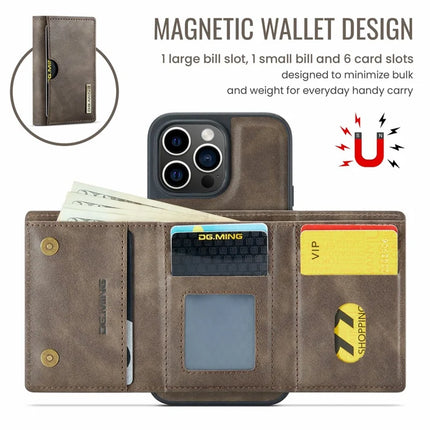 DG.MING M6 Series For iPhone 13 Pro Max Case Magnetic Wallet PU+PC+TPU Phone Cover