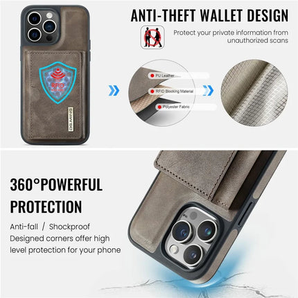 DG.MING M6 Series For iPhone 13 Pro Max Case Magnetic Wallet PU+PC+TPU Phone Cover