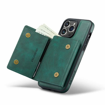 DG.MING M6 Series For iPhone 13 Pro Max Case Magnetic Wallet PU+PC+TPU Phone Cover
