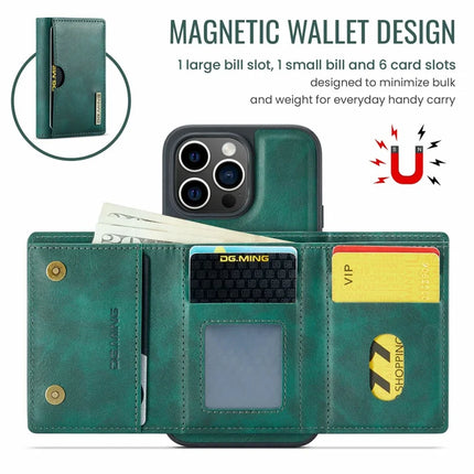 DG.MING M6 Series For iPhone 13 Pro Max Case Magnetic Wallet PU+PC+TPU Phone Cover