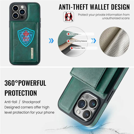DG.MING M6 Series For iPhone 13 Pro Max Case Magnetic Wallet PU+PC+TPU Phone Cover