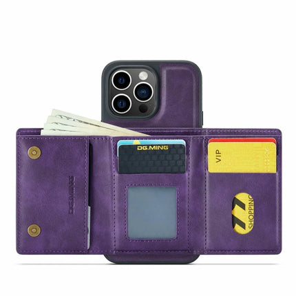 DG.MING M6 Series For iPhone 13 Pro Max Case Magnetic Wallet PU+PC+TPU Phone Cover