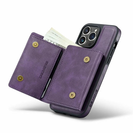DG.MING M6 Series For iPhone 13 Pro Max Case Magnetic Wallet PU+PC+TPU Phone Cover